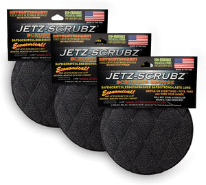 Jetz-Scrubz Scrubber Sponge, J22/3, Round, Set of 3, Made in the USA